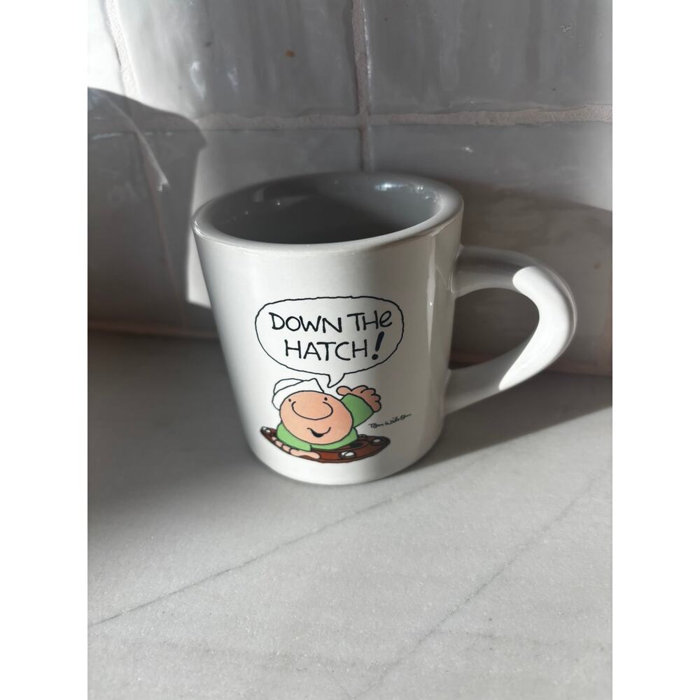 Vintage ZIGGY Stoneware Cup coffee Mug "down the hatch" 1983 Tom Wilson